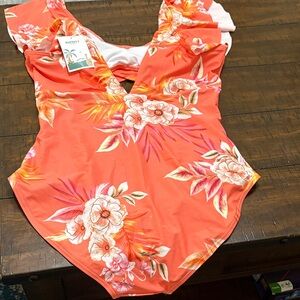 Women's Floral Coral Swimsuit